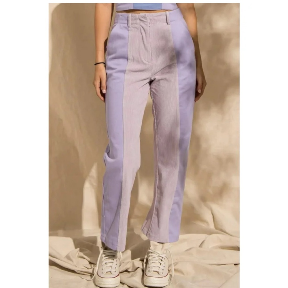 B#002 {NWOT} LICA + GRAE corduroy Split Panel Pants
